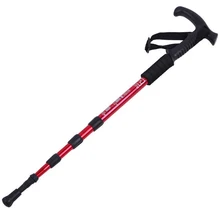 Алюминиевый сплав четыре секции Т-образная ручка альпеншток(Цвет: красный) Т Ручка