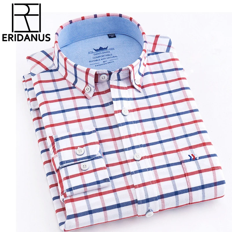 Meilleur 2018 Chemise À Carreaux Hommes Flanelle Rayé 100% Coton Printemps Automne Casual Manches Longues Chemise De Mode Doux Confort Styles Plus X622