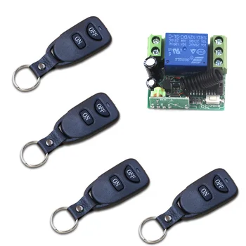 

New Style DC12V Mini 1CH RF Wireless Remote Control Switches System 4 Transmitter and Receiver for Smart Home 315/433mhz