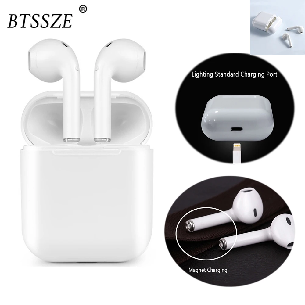 

BTSSZE I9s IFANS Bluetooth Mini Double ear Earbuds Earphone Wireless Air Headsets pods with mic for IPhone Android drop shipping