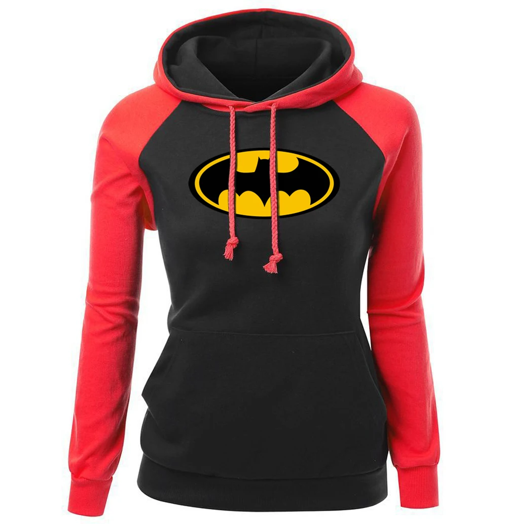 

BATMAN Funny Print Hoodie For Women 2018 Autumn Winter Fleece Brand Clothing Streetwear Hip Hop Raglan Hoody Harajuku Sweatshrit