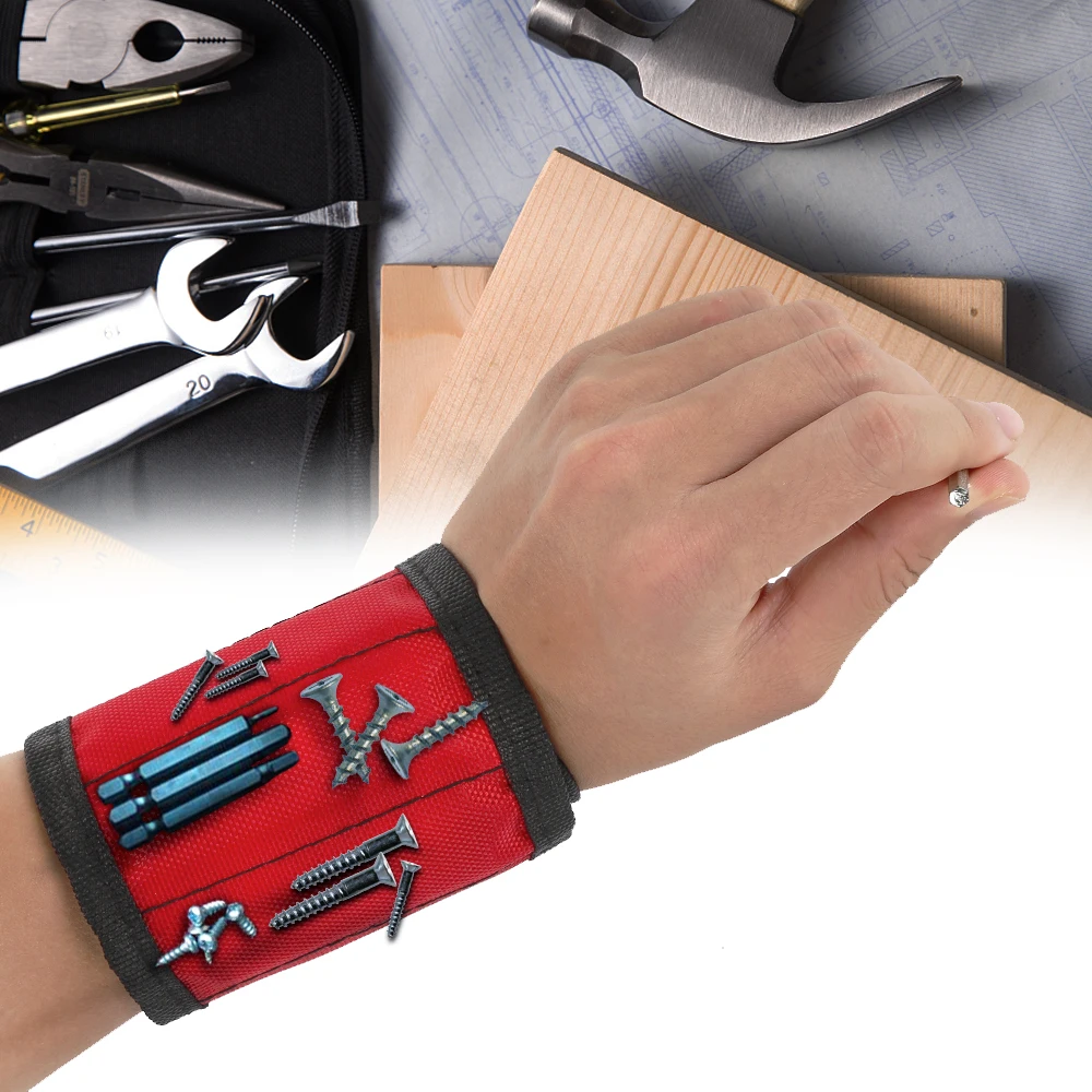 Portable Tool Bag Magnetic Wristband Electrician Tool Wrist Belts Screws HolderA 