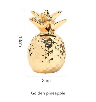 Нордическая керамическая коробка для ювелирных изделий золотой белый ящик для хранения пчелы Европейский Простой принцесса декоративные украшения WSHYUFEI - Цвет: Golden pineapple