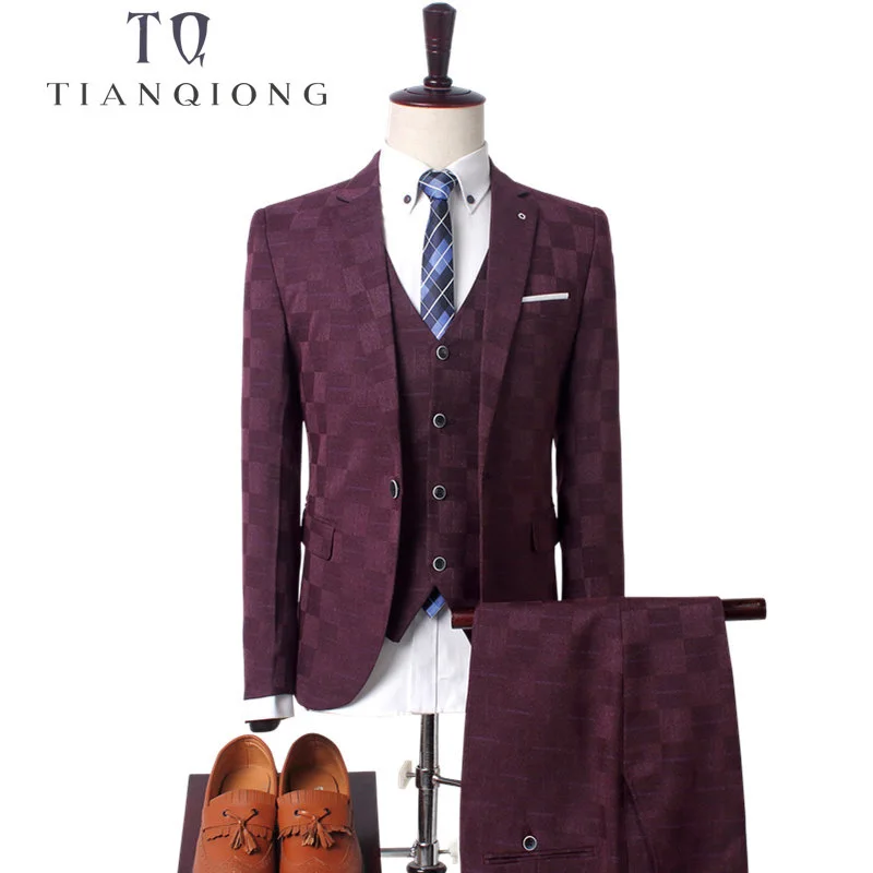 

Men's Wedding Business Casual Suits Sets /Men Three-piece Suits Male Vest+Blazers+pants Suit Coat Jacket Trousers Waistcoat