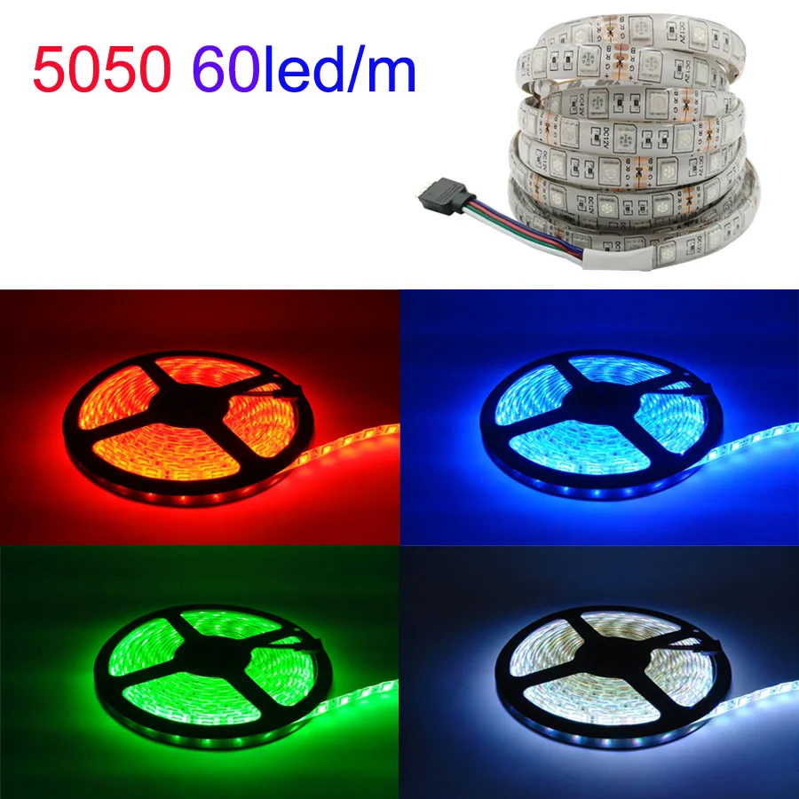 Светодиодные ленты света DC12V RGB ленты диод неоновая лента Тира fita светодиодный s 2835 5 м Водонепроницаемый Гибкая световая гирлянда с