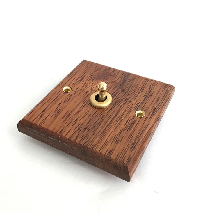 Premium Antique Wall Light Switches / 86x86mm Solid Wood Facadesin