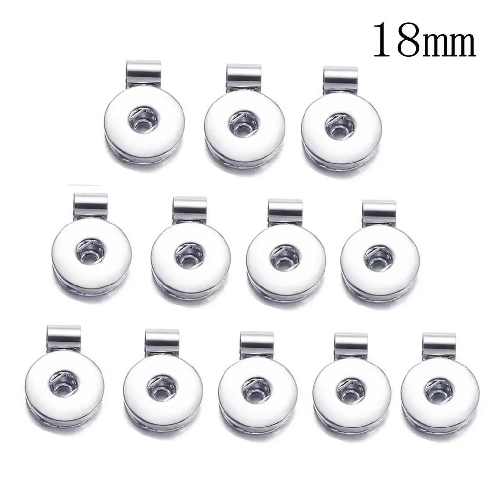 12pcs/lot Basical DIY Snap Button 12mm/18mm Interchangeable Snaps Button Base Charm For Snap Bracelets Necklaces Jewelry Making 