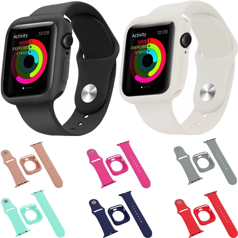 Мягкий силиконовый ремешок для наручных часов Apple Watch полос 4/3/2/1 Спорт браслета из