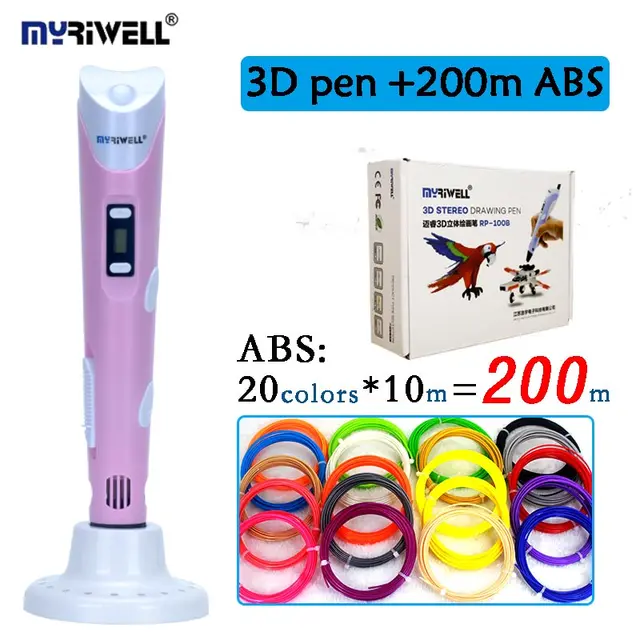 Best Price Original myriwell 3D pen  RP-100B 2nd generation add 200 meters abs with EU/AU/UK/US adapter kid diy drawing pen christmas gifts Best Price Original myriwell 3D pen  RP-100B 2nd generation add 200 meters abs with EU/AU/UK/US adapter kid diy drawing pen christmas gifts