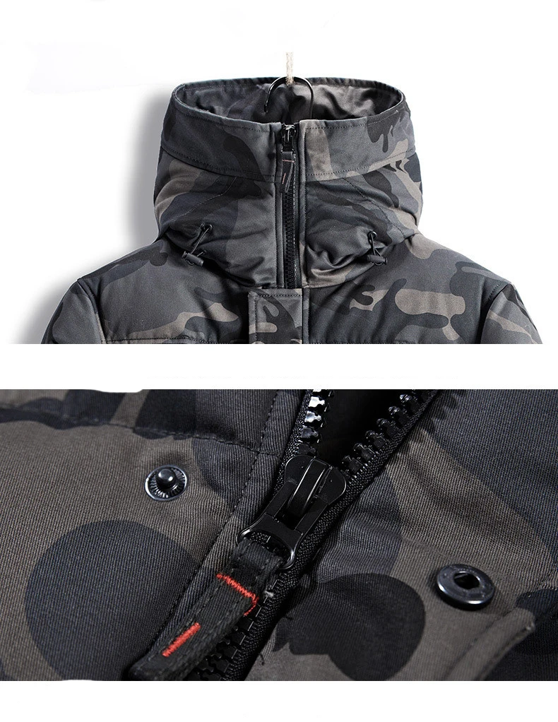 Зимняя куртка-бомбер мужская утепленная тактическая парка пальто с капюшоном камуфляжная армейская военная куртка с вышивкой Стеганое пальто