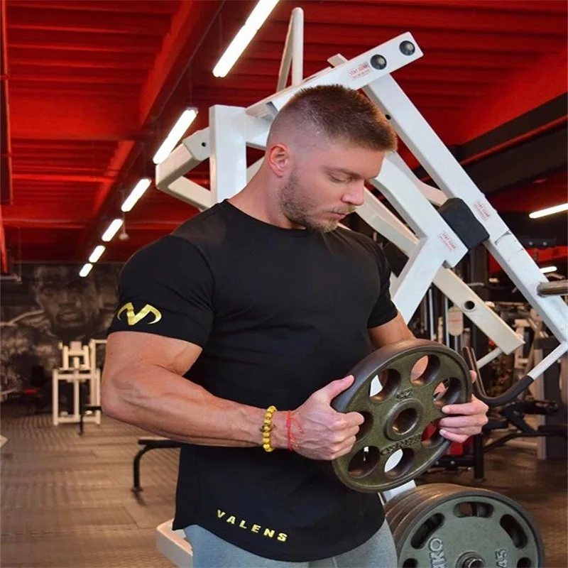 

2018 new men cotton Short sleeve t shirt Fitness bodybuilding shirts Crossfit male Brand tee tops Fashion t-shirt men costume