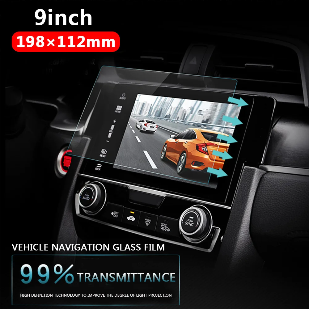  Vehemo Auto Gehärtetem Glas Für Auto GPS MP5 Video Player Screen Protector Film Premium 9 zoll 198x