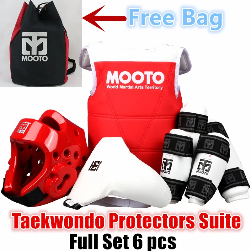 6pcs MOOTO Taekwondo Protectors full set guards chest guards Children