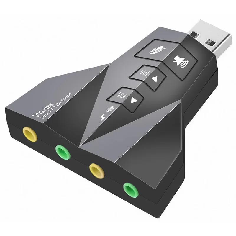 2018 Новинка 3D внешняя звуковая карта USB 7 1 канал двойные наушники микрофон аудио