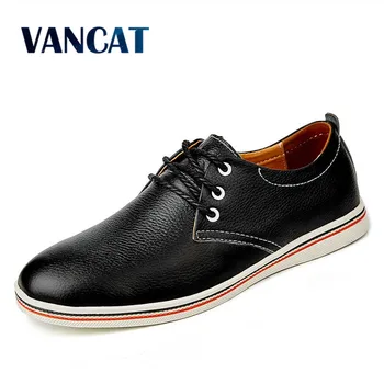 

VANCAT Big Size Men Genuine Leather Shoes Fashion Casual Men Shoes Real Leather Men Flats Shoes Cheap Leather Mens Loafers