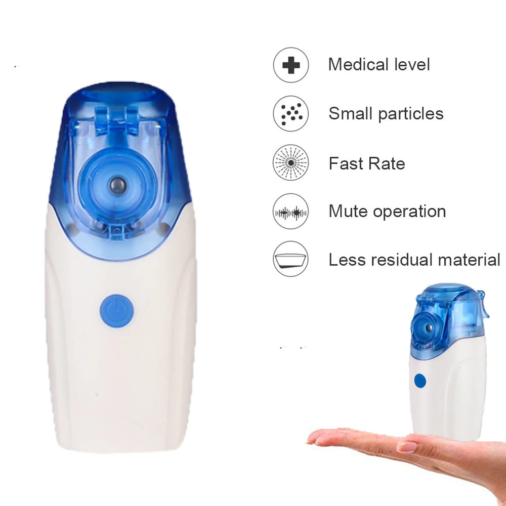 

Pr + mise Mini Handheld Portable Nebulizer Rechargeable USB Cold Mist Inhaler Kit For Adult Children