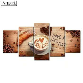 

Full square / round 5 spell diamond painting coffee bread sticker diy 5d diamond mosaic 3d diamond embroidery home decoration