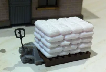 1/87 Model Train ho scale station warehouse and cargo trailers architectural model material Free Shipping