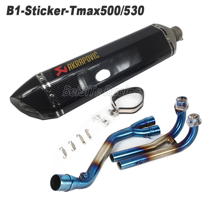 

Slip-on For Yamaha TMAX530 TMAX500 Motorcycle Akrapovic Tmax Exhaust Muffler Escape Full System with DB Killer
