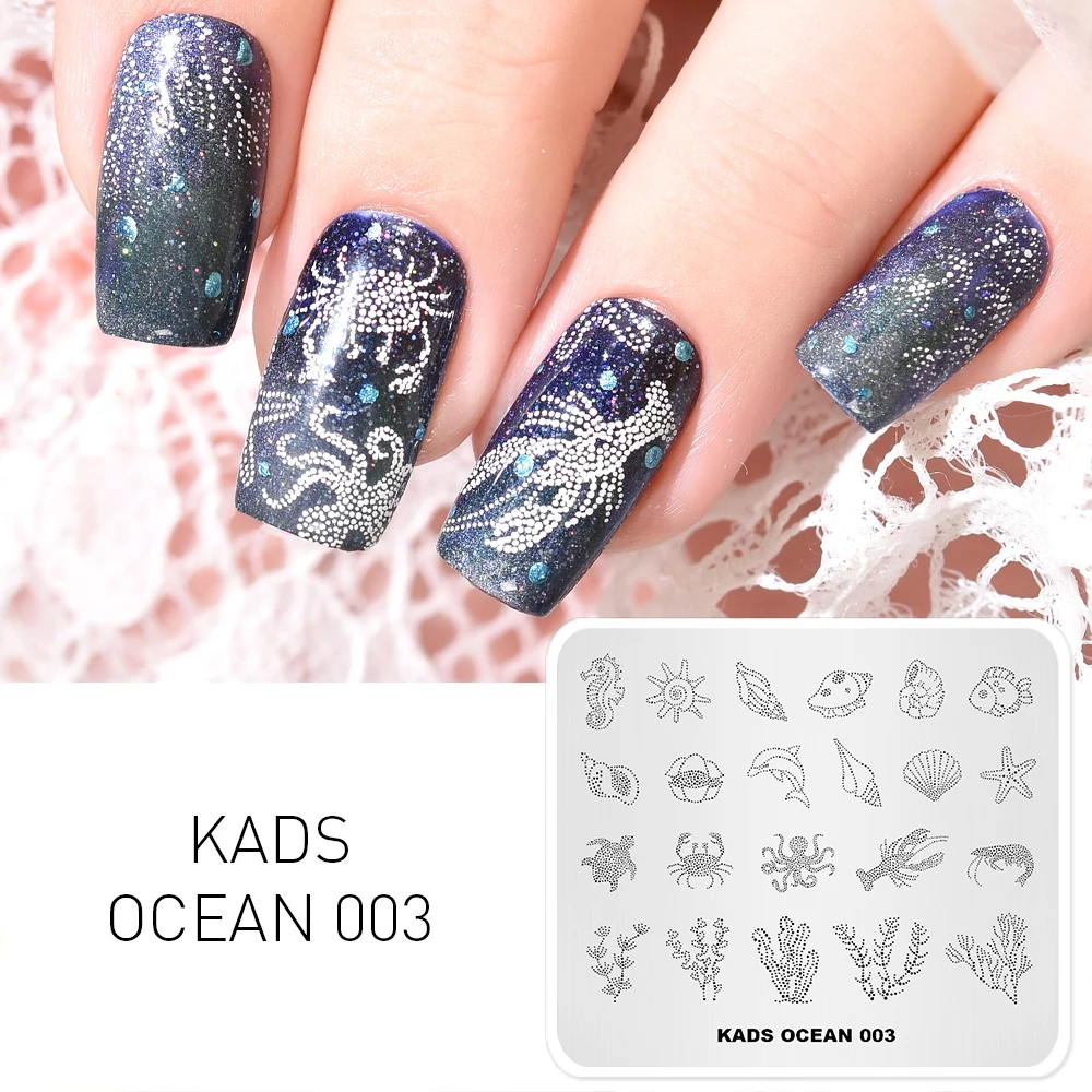 KADS Ocean 003 Style Nail Stamp Design  Various Cute Sea Fish Template Image For DIY Nail Art Stamping Plate 2