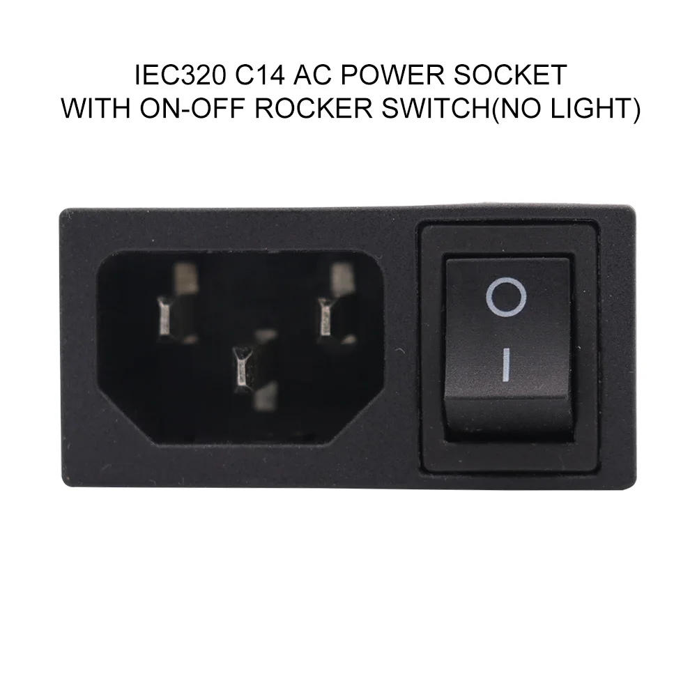 1PC Mains AC Power Cord Inlet Power Receptacle socket With ON OFF Rocker Switch 250V 10A IEC 320 C14 CCC CE