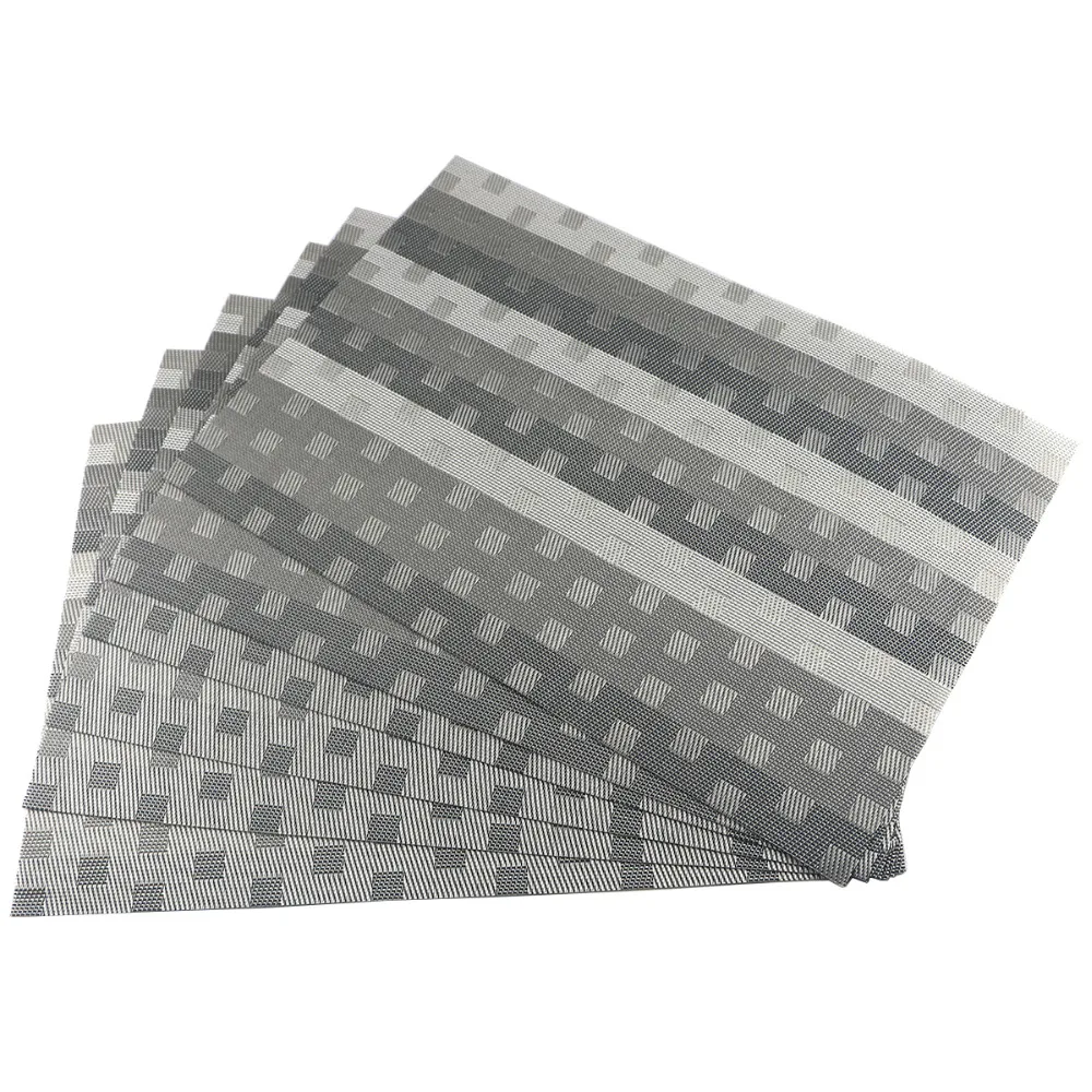 Set of 4 PVC Square Pattern Placemats for Dining Table Runner Linens