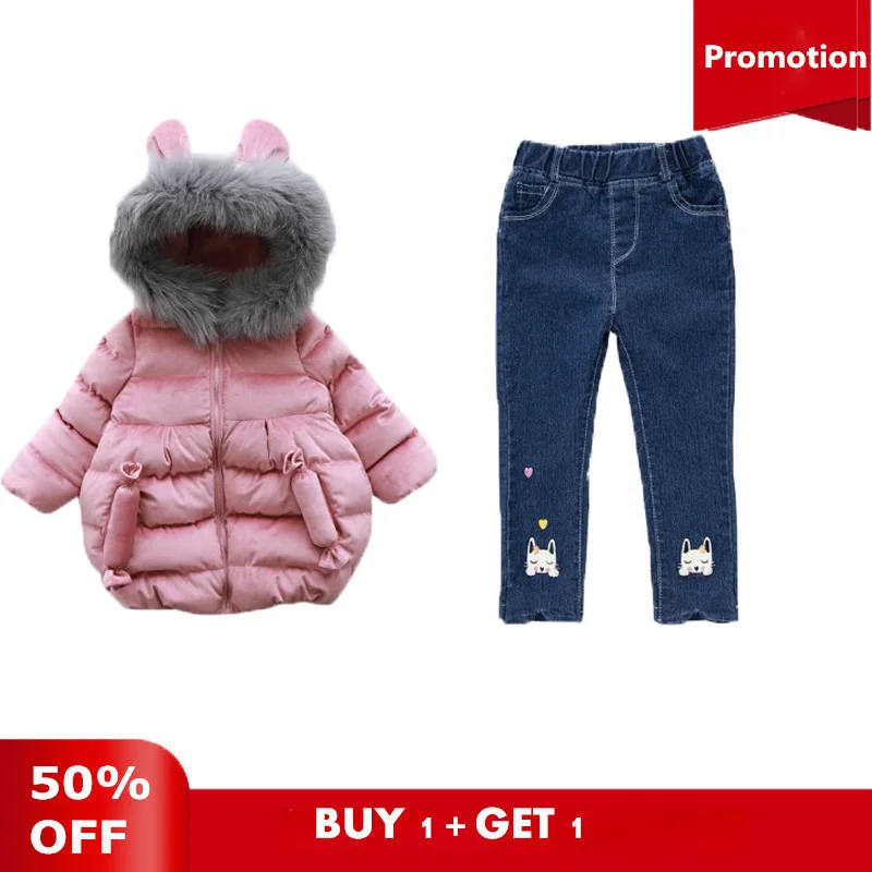 

Kids Girls Winter Down Parkas Fashion Children Chirstmas Long Jackets Fur Hooded Thickening Warm Snowsuits For Girls Down Parkas