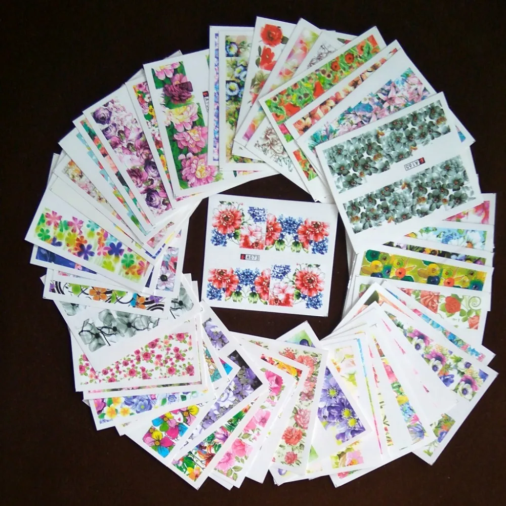 

50Sheets Nail Art Water Transfer Sticker Decal Flower Styles DIY Nail Art Accessories Decals Manicure Tips Decorations #NL103#