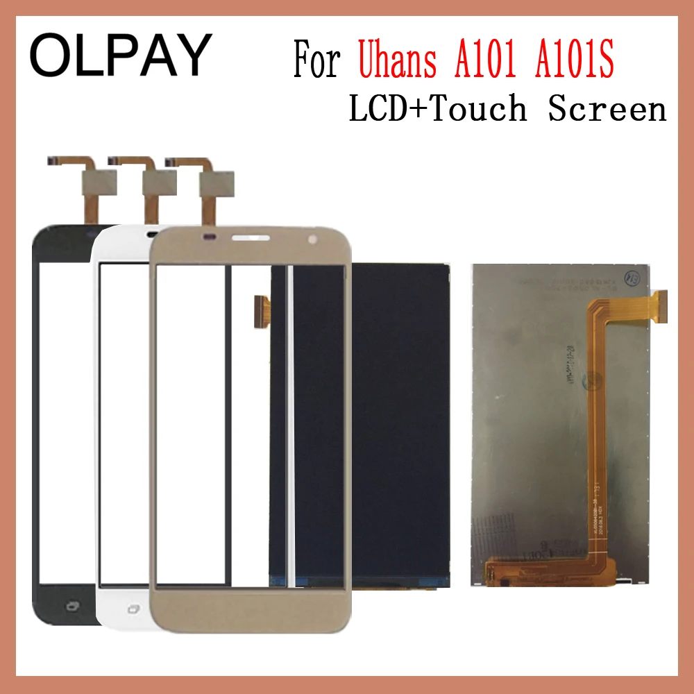 

OLPAY 5.0" 100% Tested For Uhans A101 A101s CellPhone LCD Display + Touch Screen Digitizer Replacement Glass Free Tools+Adhesive