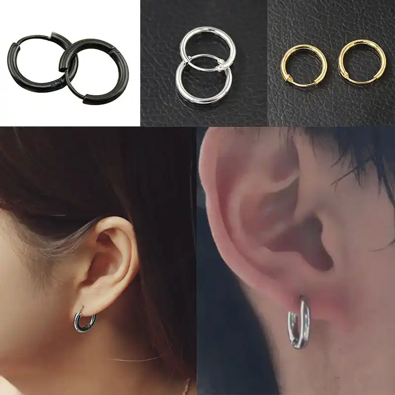 Труба 1 Пара Модная твердая запонка из сплава панк серьги мужские цветные Серьги стальные кольца для женщин