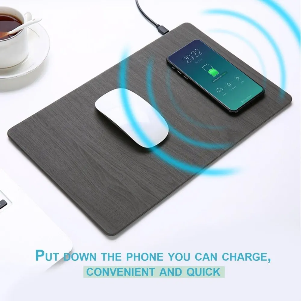 

Compact Size Qi Standard Wireless Charger Mouse Pad Foldable Safe Charging Mat Suitable For iPhone X/8/8 Plus