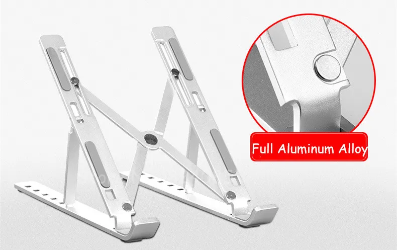Подставка для ноутбука вентилируемая 6 высота регулируемый ноутбук стояк алюминиевый ноутбук держатель для охлаждения портативный для MacBook Air Pro 11-15,6''