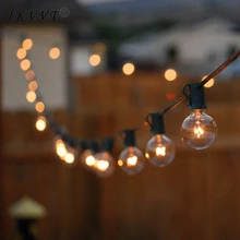 String Lights with 25 G40 Globe Bulbs UL listed for Indoor/Outdoor Commercial Outdoor Hanging Umbrella Garden Patio Lamp Lights