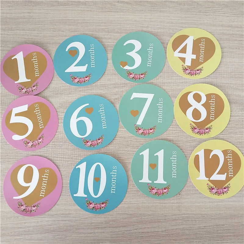 32Pcs Month Sticker Baby Photography Milestone Memorial Monthly Newborn Kids Commemorative Card Number Photo Props Accessories