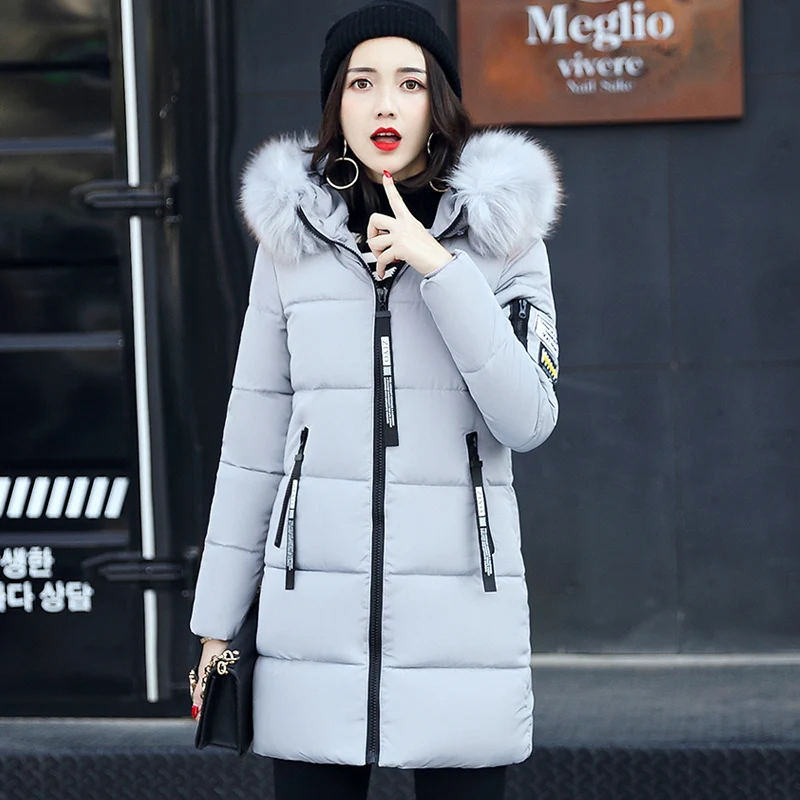 Hiver army burgundy Rembourré Longue Fausse Pardessus Veste green Manteaux Parkas Green Mlinina Col pink Femmes Le Fourrure Black gray Chauds En Bas Capuchon 2018 Épaississent Vers red Coton white Manteau À b6gyf7