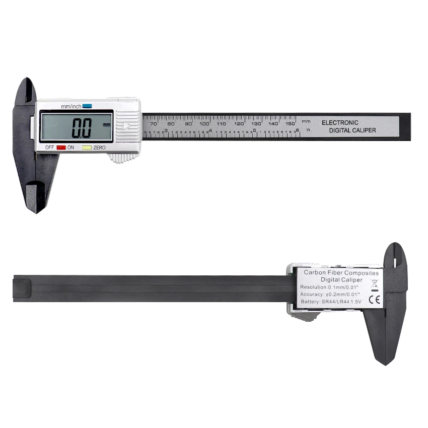 New Arrival High Precision LCD Display Vernier Caliper 6" 150mm PA66 Strength Plastic Digital Calipers 0.1mm Accuracy | Инструменты