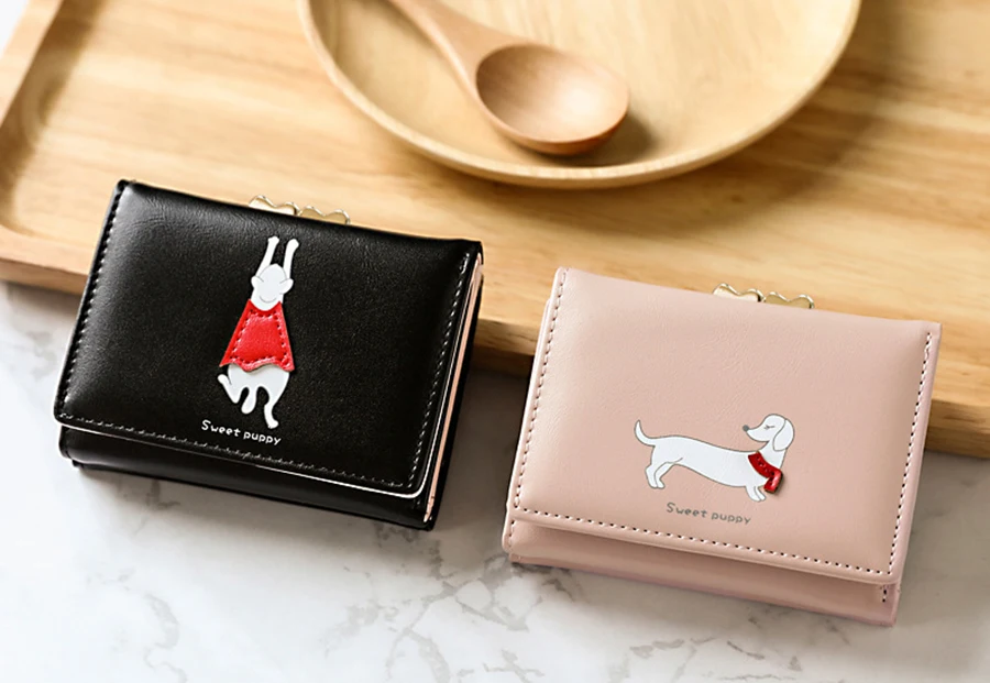 Mara's Dream мультяшный милый кошелек «собаки» женский клатч короткий из искусственной кожи с принтом собаки Дамские кошельки для монет дизайнерские женские кошельки с застежкой