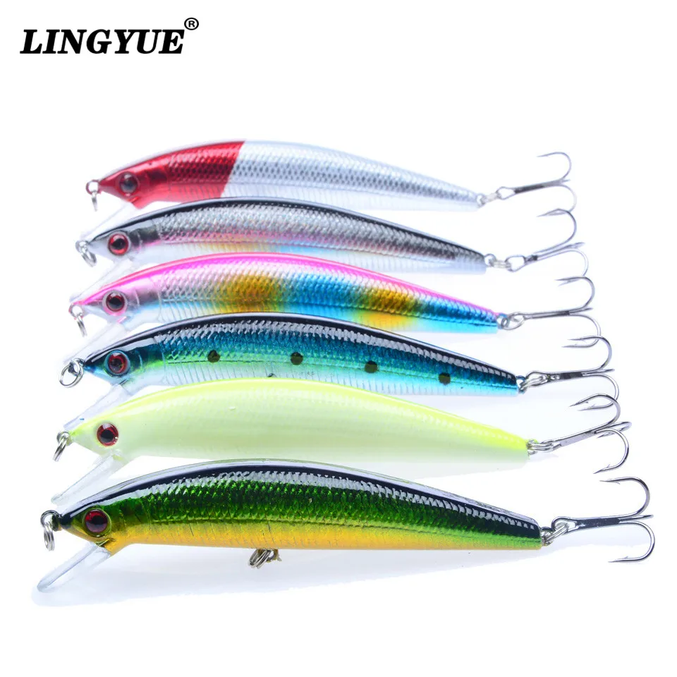 Hot Sale 6pcs/lot Fishing Lures Lifelike Minnow Model Bait 6 Colors