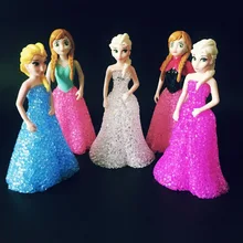 Hot Sale Cartoon Crystal Led Night Light Elsa/Anna Toys Doll RGB Flash Table Lamps Christmas Holiday Birthday Girls Gifts