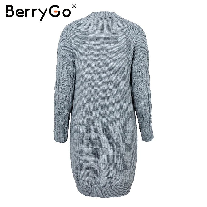 BerryGo Casual knitted long cardigans sweaters 2018 Autumn winter sweaters cardigans Women loose kimono jumpers female cardigans