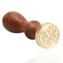 Запечатывание воска Классическая восковая печать с инициалами штамп Алфавит ретро дерево(буква N