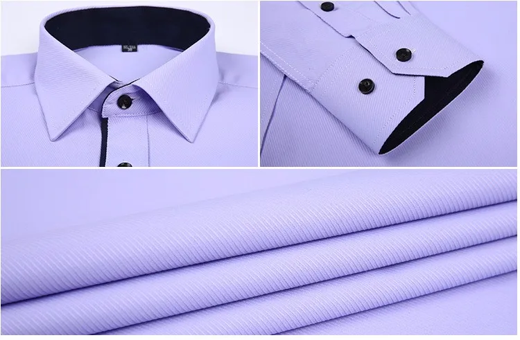 Мужские рубашки размера плюс 4XL чистого цвета, мужская приталенная рубашка с длинным рукавом, модная деловая нормальная одежда для мужчин YN264