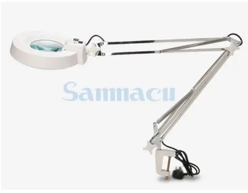 

GLASS COLOR WHITE 127mm 220V 5X/8X/10X/15X/20X Secondary Mirror Bench Magnifiers 30 LED Reading