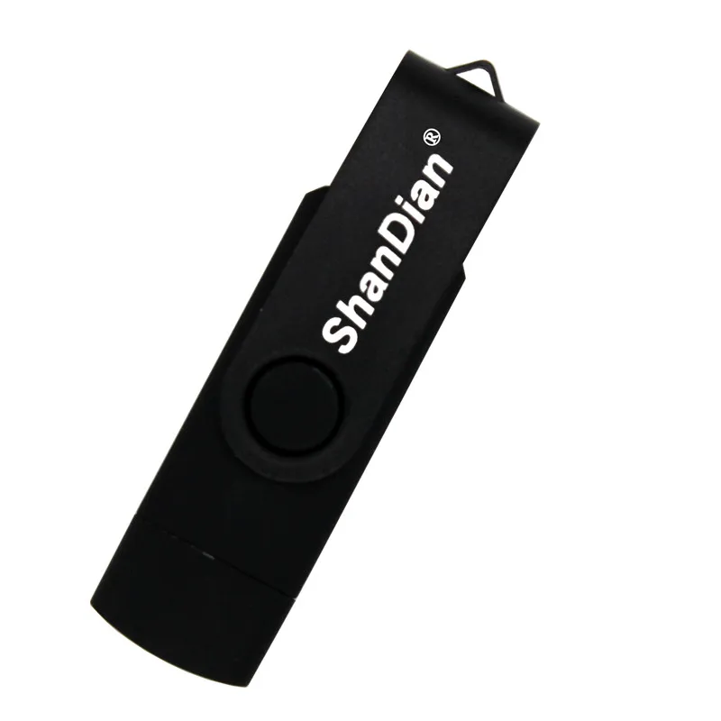 POWERONE OTG USB флеш-накопитель, флешка для смартфона, микро-флешка, 4 ГБ, 8 ГБ, 16 ГБ, 32 ГБ, 64 ГБ, флеш-накопитель, USB флешка, портативная - Цвет: Black