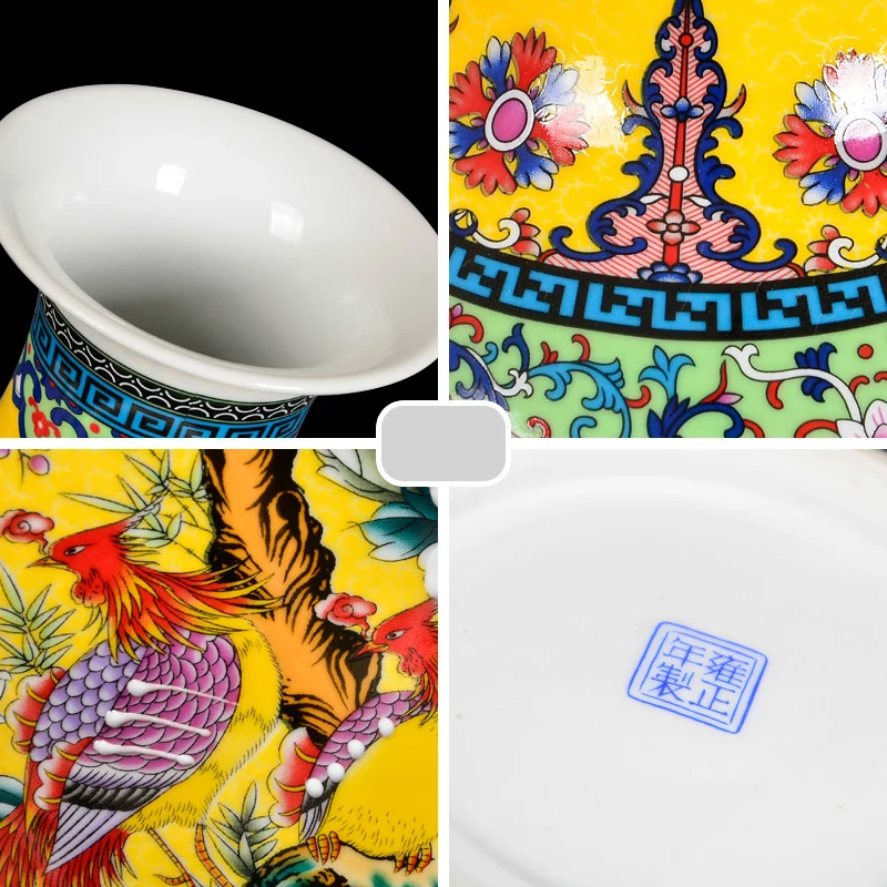 Античная эмалированная большая напольная ваза Jingdezhen керамика Европейский стиль