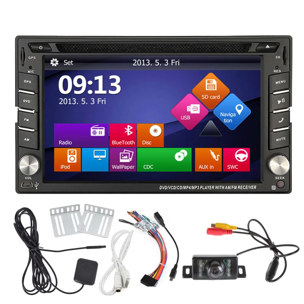Free Rearview Camera Touch Screen 2 Din Car cd DVD Player GPS Navigation Car Stereo In