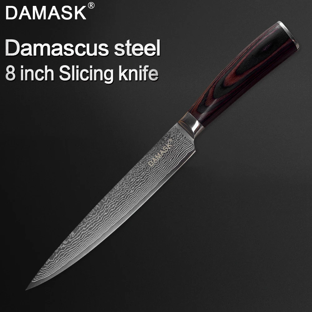 Дамасский нож DAMASK VG10 для нарезки японский приготовления пищи из дамасской стали