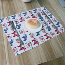 Кухонное полотенце из хлопка и льна, цветной коврик для стола с рисунком колта, салфетка, текстиль, кухонное полотенце, чайные подставки