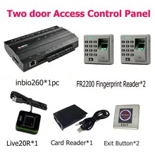 Inbio260 две двери отпечатков пальцев и карты контроля доступа доска с FR2200 Id card reader Keyapd отпечатков пальцев ведомый читатель