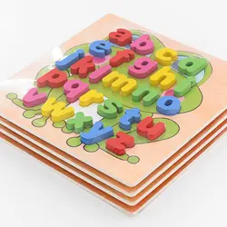 Детская деревянная алфавитно-цифровой головоломки ребенка раннего образования Познавательная развивающие игрушки мальчиков и девочек